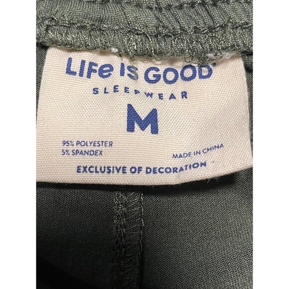 Life Is Good Mens Weekend Warrior Blue Shirt & Olive Green Pants Sleepwear M - Picture 5 of 10